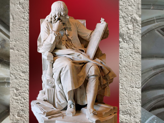 D'après le portrait du philosophe Blaise Pascal, sculpté par Augustin Pajou, 1785 apjc, France. (Marsailly/Blogostelle)
