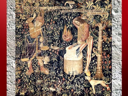 D'après Tubalcain et Giohargus, l'art de forger, tapisserie, laine, début XVIe siècle, Pays-Bas du Sud. (Marsailly/Blogostelle)