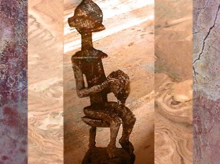 D'après le Nommo, fils du dieu suprême Amma, culture Dogon, statue, bois, Mali, art africain. (Marsailly/Blogostelle)