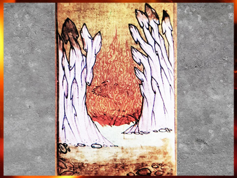 D'après la renaissance du phénix dans le feu, manuscrit arabe, époque médiévale, C.G. Jung, L'Homme et ses symboles. (Marsailly/Blogostelle)