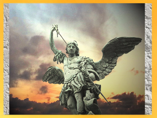 D'après l'archange Saint Michel, Peter Anton von Verschaffelt, Castel sant' Angelo, XVIIIe siècle, Rome, Italie. (Marsailly/Blogostelle)