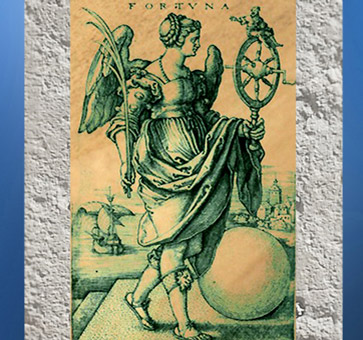 D'après une image allégorique de Fortuna, Hans Sebald Beham, gravure allemande du XVIe siècle. (Marsailly/Blogostelle)