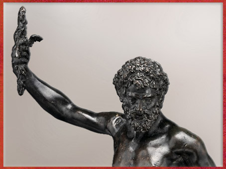 D'après Jupiter et son foudre, bronze, modèle de Benvenuto Cellini moulé par Pietro da Barga, fin XVIe siècle, Florence, Renaissance. (Marsailly/Blogostelle)