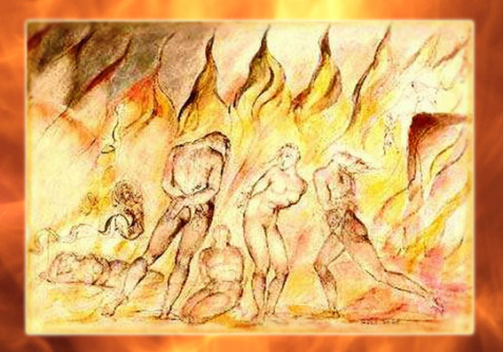 D'après L'Enfer de Dante, Divine Comédie, de William Blake, XVIIIe-XIXe siècle, Angleterre. (Marsailly/Blogostelle)