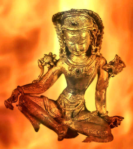 D'après une ronde bosse du dieu védique Indra, dieu de l'Orage, XVIe siècle apjc, art du Népal, époque médiévale. (Marsailly/Blogostelle)