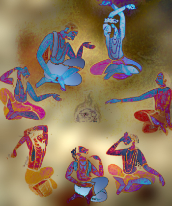 D'après une image des Sept Rishis, dans un ouvrage du XVIIe siècle apjc, les sages, Inde ancienne. (Marsailly/Blogostelle)