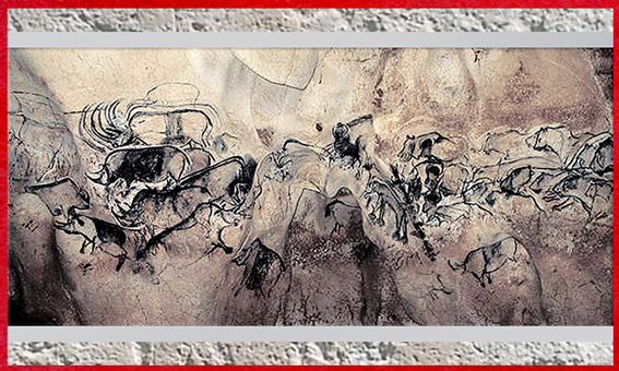 D'après des troupeaux, grotte Chauvet, vers 36 000 avjc, Pont d'Arc, Ardèche, aurignacien, paléolithique supérieur. (Marsailly/Blogostelle)