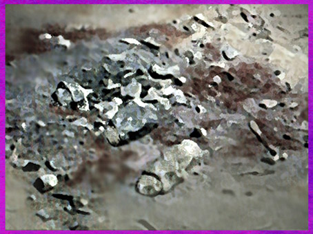 D'après des traces d'aménagement du sol, Pincevent, Seine-et-Marne, France, paléolithique supérieur. (Marsailly/Blogostelle)