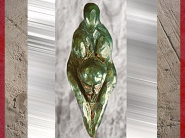 D'après la Vénus de Grimaldi dite le Losange, stéatite polie, vers 22000 -17000 ans avjc, Italie, paléolithique. (Marsailly/Blogostelle)