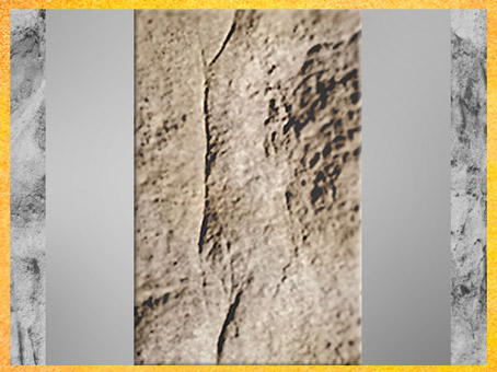 D'après une odalisque, gravure rupestre, La Madeleine, Dordogne, Magdalénien, France, paléolithique supérieur. (Marsailly/Blogostelle)