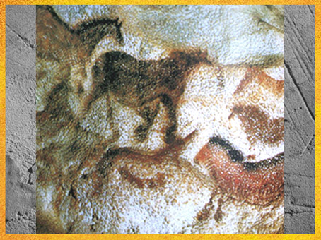 D'après des chevaux, grotte de Lascaux, vers 18 000 avjc, magdalénien, Dordogne, France, paléolithique supérieur. (Marsailly/Blogostelle)