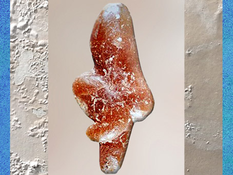 D'après la Vénus de Tursac, calcite, Abri du Facteur, vers 25 000 avjc, gravettien, Dordogne, France, paléolithique. (Marsailly/Blogostelle)