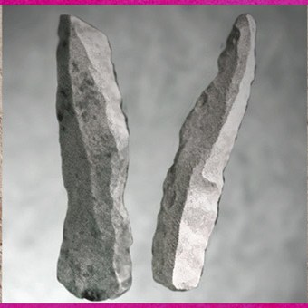 D'après des lames retouchées, silex taillé, aurignacien, paléolithique supérieur. (Marsailly/Blogostelle)