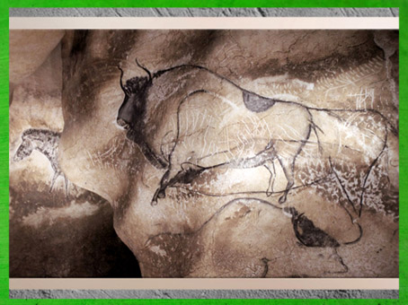 D'après un grand bison, grotte Chauvet, Pont d'Arc, Ardèche, vers 36 000 ans avjc, Aurignacien, France, paléolithique supérieur. (Marsailly/Blogostelle)