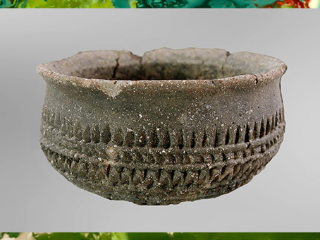 D'après une jatte, céramique, décor style Videlles, nécropole de Migennes, Yonne, France, Bronze final. (Marsailly/Blogostelle)