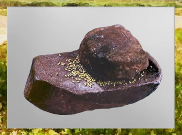 D'après une meule en pierre pour écraser le grain, néolithique. (Marsailly/Blogostelle)