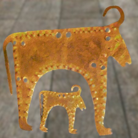 D'après des bovidés découpés dans la feuille d'or, nécropole de Varna, Bulgarie, Bulgarie, âge du Bronze. (Marsailly/Blogostelle)