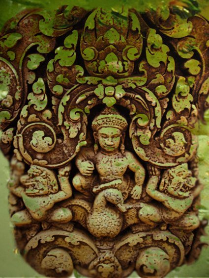 D'après le dieu Varuna, Seigneur de l'Océan, sur son Oie Hamsa, Banteay Srei, Xe siècle apjc, Angkor, Cambodge. (Marsailly/Blogostelle)