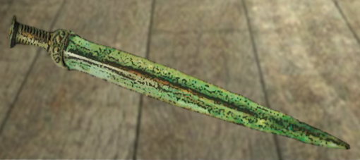 D'après une épée ornée de rivets, vers 1500 avjc - 1250 avjc, âge du Bronze. (Marsailly/Blogostelle)