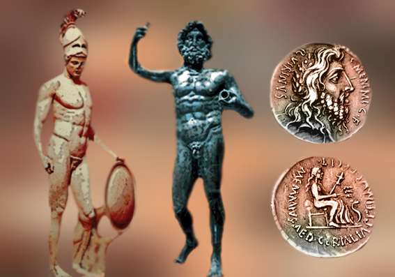 D'après l'ancestral trio divin romain : Jupiter, le dieu souverain du panthéon de Rome, Mars dieu de la guerre, et Quirinus associé aux travaux agraires et à l'abondance des récoltes, art Romain. (Marsailly/Blogostelle)