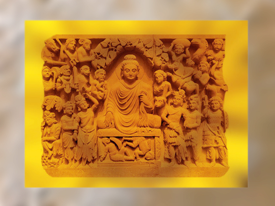 D'après l'Illumination du Buddha, époque Kushâna, fin IIe siècle, art du Gandhara, Inde ancienne. (Marsailly/Blogostelle)