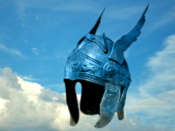 D'après un casque ailé, bronze, IVe siècle avjc, Grèce antique. (Marsailly/Blogostelle)