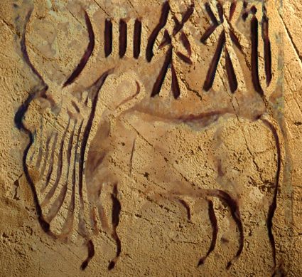 D’après un sceau à motif de zébu en stéatite, Harappa, vers 2300-1750 avjc, civilisation de l'Indus. (Marsailly/Blogostelle)
