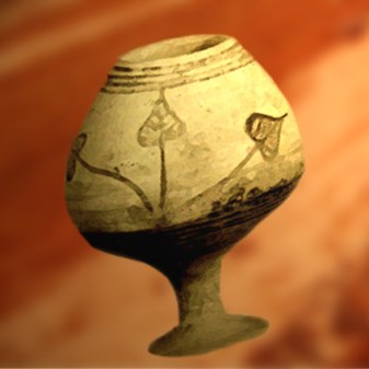 D'après un vase peint, motif pipal, vers 2500-2300 avjc, civilisation de l'Indus, Inde ancienne. (Marsailly/Blogostelle)