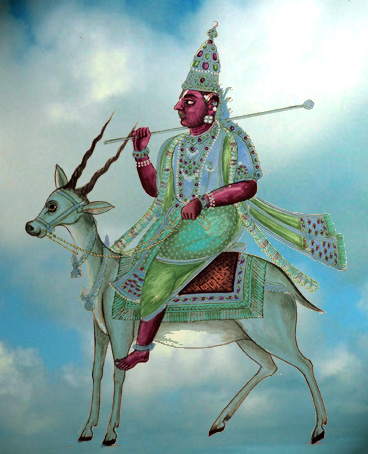 D'après Vâyu, le dieu du Vent, peinture du début du XIXe siècle, art de l'Inde. (Marsailly/Blogostelle)