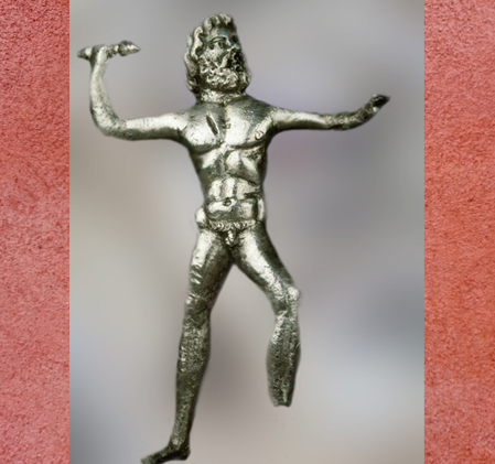 D'après Jupiter-Zeus et son foudre, dieu du Tonnerre et souverain de l'Olympe, statuette en argent, Gaule Romaine (Marsailly/Blogostelle)