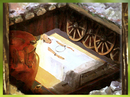 D'après la tombe celte de la Dame de Vix, Bourgogne, Ve siècle avjc, fin Hallstatt-La Tène, âge du Fer. (Marsailly/Blogostelle)