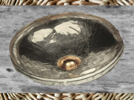 D'après une phiale en argent et or, tombe celte de Vix, Bourgogne, Ve siècle avjc, fin Hallstatt-La Tène, âge du Fer. (Marsailly/Blogostelle)