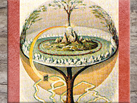 D'après l'Arbre Sacré Yggdrasil, par Oluf Bagge, graveur danois, XIXe siècle, mythologie nordique. (Marsailly/Blogostelle)