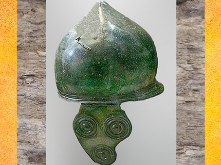D'après un casque celte italique, IIe-Ie siècle avjc, Italie, période de La Tène, deuxième âge du Fer,(Marsailly/Blogostelle)