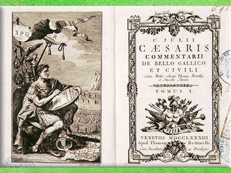 D’après le Commentarii de Bello Gallico, XVIIIe siècle, une édition des Commentaires de César. (Marsailly/Blogostelle)