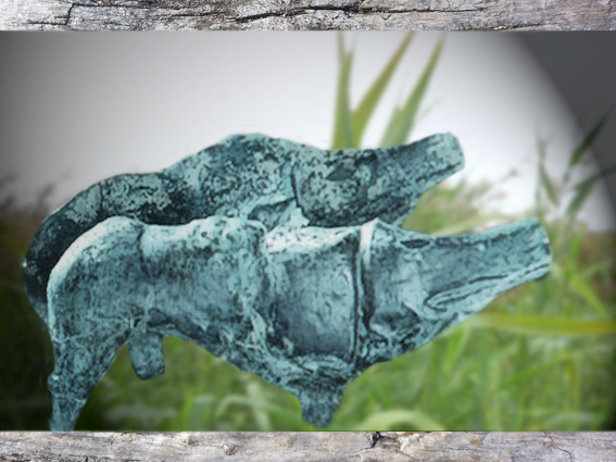 D'après un sanglier en bronze, symbole de souveraineté et du dieu Lug, art celtique, La Tène. (Marsailly/Blogostelle.)