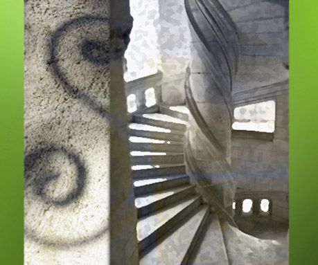 D'après l'escalier en hélice du château de Chambord, XVIe siècle, Renaissance, France. (Marsailly/Blogostelle)