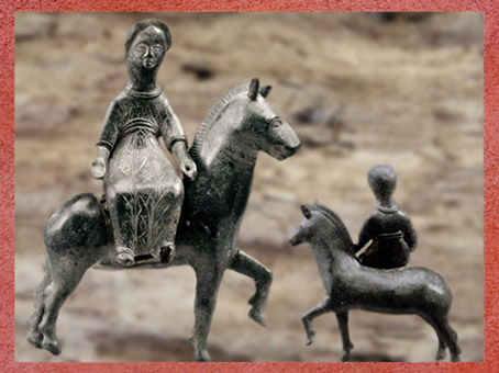 D'après la déesse gauloise Epona, IIIe siècle apjc, Loiret, France, Gaule Romaine. (Marsailly/Blogostelle)