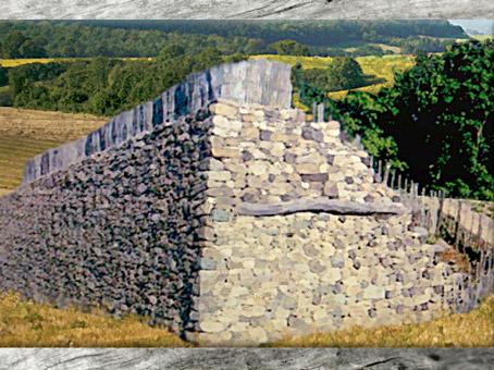 D'après le Murus Gallicus de l'oppidum de Bibracte, autour du Ier siècle avjc, La Tène, France, Gaule celtique. (Marsailly/Blogostelle)