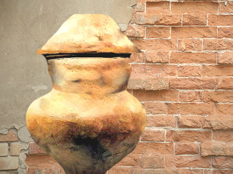 D'après une urne funéraire, terre cuite, âge du Fer. (Marsailly/Blogostelle)