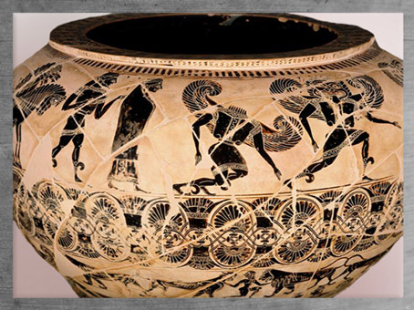 D'après Persée et Méduse la Gorgone, vers 580 avjc, période archaïque, VIe siècle avjc, Grèce antique. (Marsailly/Blogostelle)