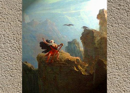 D'après l'œuvre de John Martin (détail), Le Barde, XIXe siècle. (Marsailly/Blogostelle.)