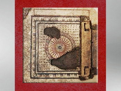 D'après un pavement en mosaïque, Uzès, antique Ucetia, petite roue, Ier siècle avjc, Gard, France, Gaule Romaine. (Marsailly/Blogostelle)