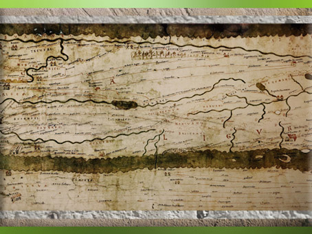 D’après la Table de Peutinger, copie médiévale d’une carte romaine (12-350 apjc), la Gaule. (Marsailly/Blogostelle)  