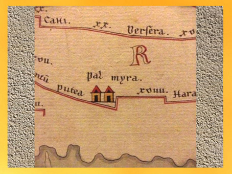 D’après la Gaule, Table de Peutinger, copie médiévale d’une carte romaine antique du IVe siècle réalisée vers 350, Palmyre. (Marsailly/Blogostelle)