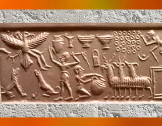 D'après l'art sumérien, sommaire Mésopotamie, histoire de l'Art. (Marsailly/Blogostelle)