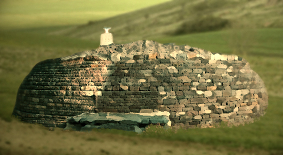 D’après des stûpas bouddhiques érigés à Sânchî, Madya Pradesh, Nord, Inde ancienne. (Marsailly/Blogostelle)