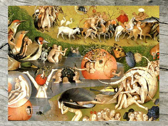 D'après un détail du Jardin des Délices, Jérôme Bosch, XVe-début XVIe siècle, Pays-Bas. (Marsailly/Blogostelle)