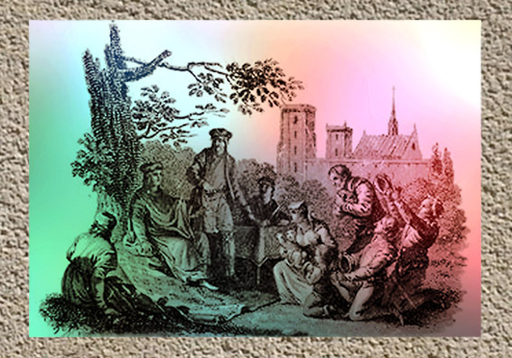 D'après une illustration, Saint Louis rend la justice sous le Chêne de Vincennes. (Marsailly/Blogostelle)