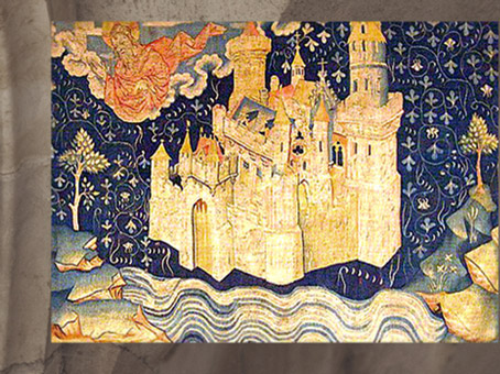 D'après la Jérusalem Céleste avec les Deux Arbres, Tenture de l'Apocalypse, fin XIVe siècle, Angers. (Marsailly/Blogostelle)